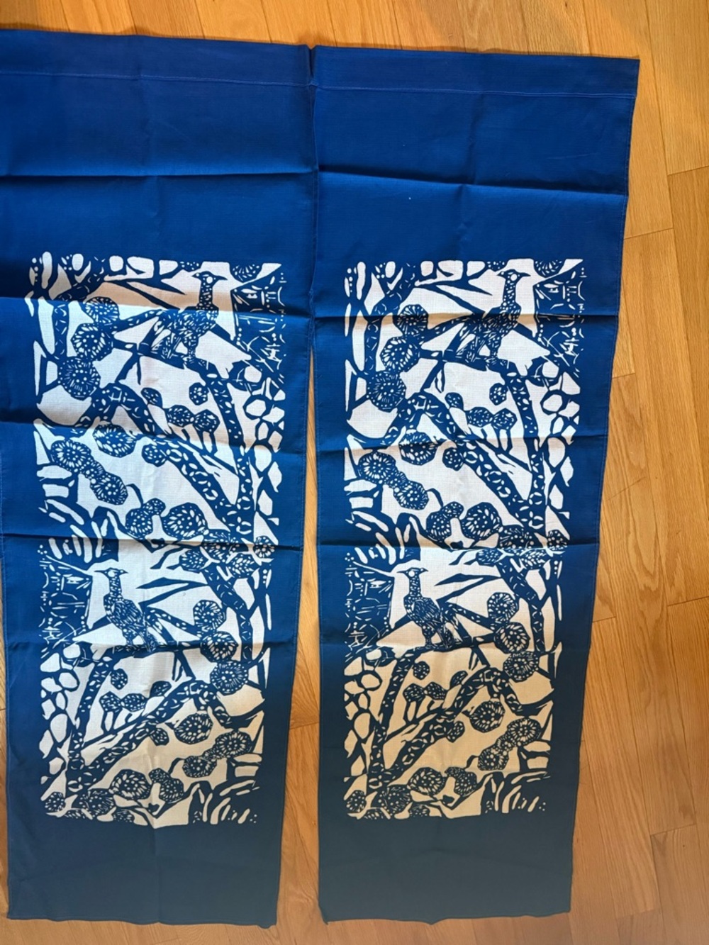 Blue and White Double Panel Textile screen Japanese “NOREN”
